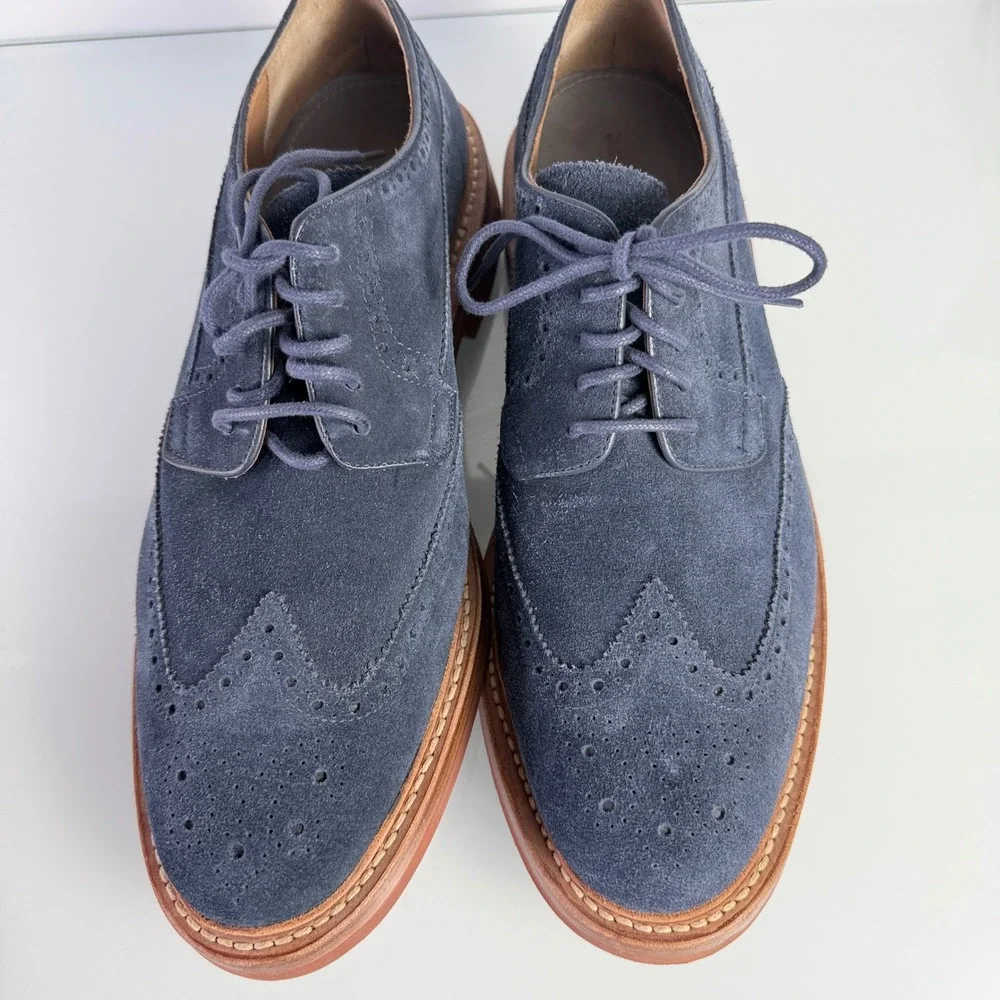 Cole Haan Todd Snyder Hammond Wingtip Mens 13 M Navy Blue Excellent Suede C14255